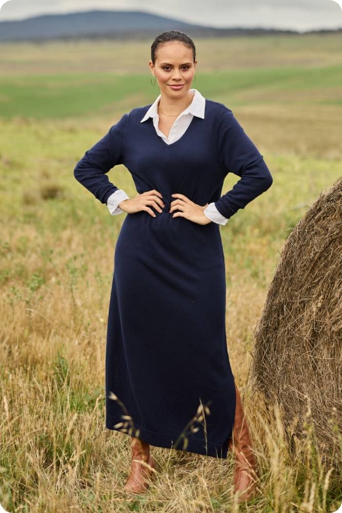 cotton-cashmere-wool-v-neck-knit-dress
